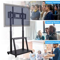 Support TV universel moderne de luxe avec élévateur pour téléviseurs LED LCD Plasma de 32 à 65 pouces, chariot TV avec roulettes mobiles et étagère AV réglable