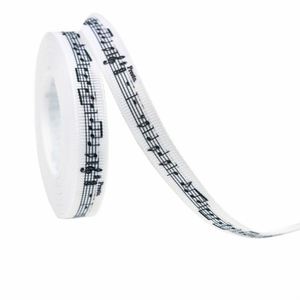 Cinta de grogrén de poliéster con estampado de notas musicales, de 1/1.6/2.5/3.8cm y 10 yardas, para decoración de conciertos y lazos para el pelo, estilo artístico y de moda. - Product Image 2