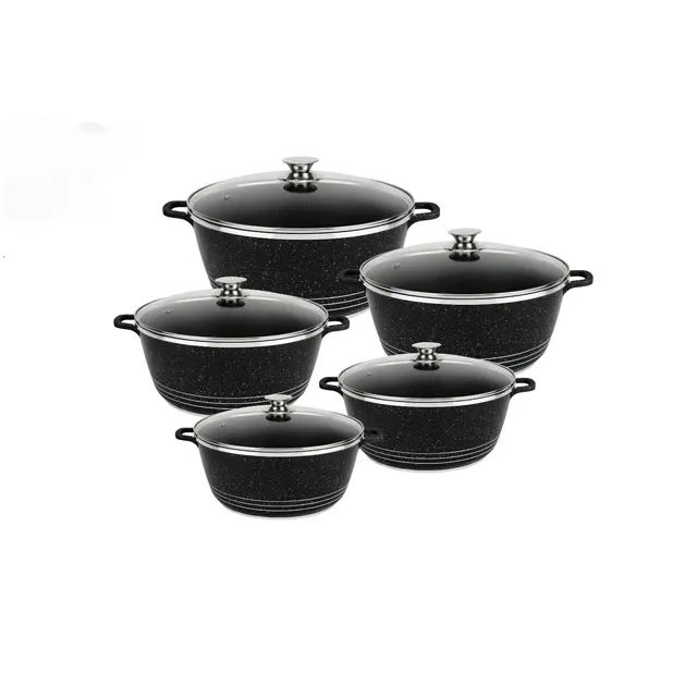 factory casseroles die casting aluminum pots in non stick coating cooking pot set with aluminum lid