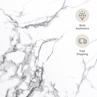 Dalle en pierre frittée blanche à motif floral audacieux 1600x3200mm, carrelage en porcelaine effet marbre haute contrastation pour mur TV de hall moderne