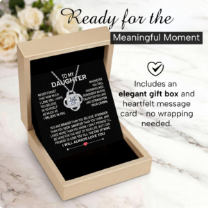 Collana Nodo d'Amore in Acciaio Inox Placcato Oro con Cristalli e Catena a Maglia, Regalo per la <span class=keywords><strong>Mia</strong></span> <span class=keywords><strong>Figlia</strong></span>, Set di Gioielli per <span class=keywords><strong>Compleanno</strong></span>/Natale - Product Image 1