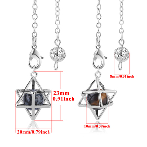 Laiton Métal Cristal Naturel Quartz Pierre <span class=keywords><strong>Pendule</strong></span> Merkaba Étoile En Gros - Product Image 2