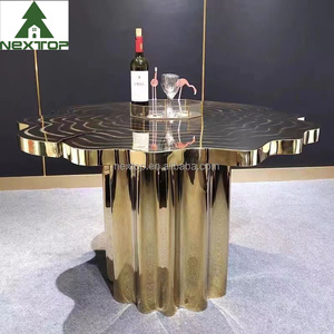 BOCA DO LOBO Espejo galvanizado de acero inoxidable Mesa de centro redonda de lujo ligera Sala de estar - Product Image 2
