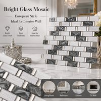 Nouveau carrelage de mosaïque en verre pour dosseret de cuisine, carrelage de mosaïque pour la décoration de la maison avec carrelage de bordure à bas prix pour la cuisine