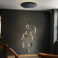 Lustre LED pour plafonds hauts, pour villas, escaliers, salles à manger, hôtels et maisons