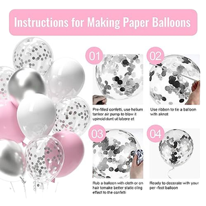 Super <span class=keywords><strong>Septiembre</strong></span> 12 pulgadas Rosa Blanco y confeti <span class=keywords><strong>fiesta</strong></span> látex globo decoración conjunto - Product Image 5