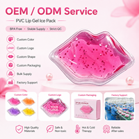 Compresse de gel réutilisable OEM chaude et froide en forme de lèvres pour soins de beauté à domicile, spa médical, salon de beauté, marque de soins de la peau, cadeau, rafraîchissement de la zone buccale
