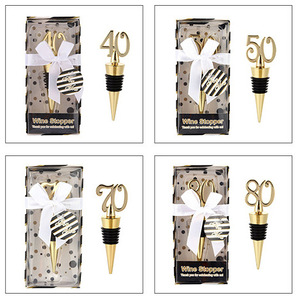 Wine <b>Stopper</b> Digital Numbered 40 50 70 80 Zinc Alloy Sealing Bottle Sealers For Wedding Party Gifts - Product Image 1