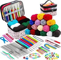 Kit de Crochets à Tricoter Portable de 105 Pièces DIY, Aiguilles à Tisser à la Main avec Sac de Rangement pour Fil et Crochet TPR de 3mm