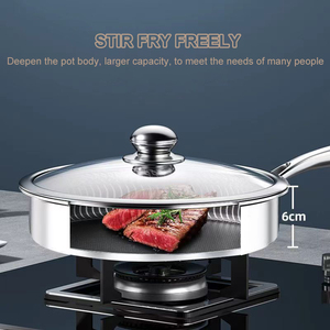 26/28/30/32Cm Lớn Thép Không Gỉ Tổ Ong Không Độc Hại Chảo Chảo Trứng Khoai Tây Lớn Không Dính Sâu Chảo Với Nắp - Product Image 5