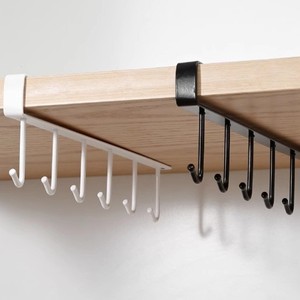 Clothing Organizer 6-Link Iron Hooks <b>Removable</b> Under Cabinet Wall Hooks For Dorm Kitchen Bedroom Storage Rack - Product Image 1