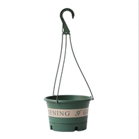 Panier de jardinage en plastique pour pots de fleurs suspendus avec crochets de suspension et trous de drainage pour plantes et fleurs d'intérieur/extérieur
