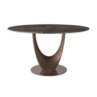 Ensemble de table à manger de luxe en marbre rond avec 12 places, design en métal
