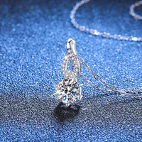 Collier en argent sterling 925 XL159 pour femmes, pendentif rond, collier en moissanite pavé étincelant