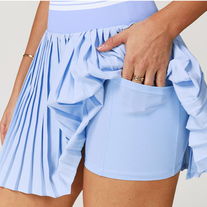 ผู้ผลิต LUYU ขายส่งชุดเทนนิสผู้หญิงแบบ 2 ชิ้น ชุดกระโปรงจีบสีตัดกัน ชุดเล่นพิคเคิลบอลและแพเดิล - Product Image 2