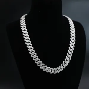 Nhà Máy Tùy Chỉnh 10K Rắn Vàng 22Mm 8 "VVS Moissanite Cuba Liên Kết Vòng Đeo Tay Iced out Bling 925 Sterling Bạc Hip Hop Liên Kết Chuỗi