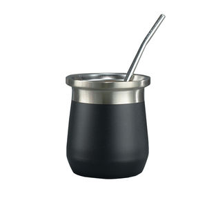 Vaso Moderno de <span class=keywords><strong>Yerba</strong></span> <span class=keywords><strong>Mate</strong></span> de Acero Inoxidable con Borde Plano, 260 ml, Ecológico, Aislamiento Térmico de 12-24 Horas para Bebidas Frías, Colorido - Product Image 2
