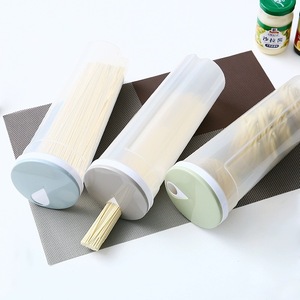 Caja redonda para fideos, contenedor cilíndrico de plástico con tapa con clip para sellar y conservar alimentos en la cocina - Product Image 2