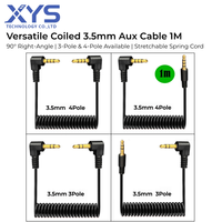Câble audio AUX 3,5 mm mâle-mâle, câble enroulé de 1 m, câble stéréo rétractable, prise à angle droit
