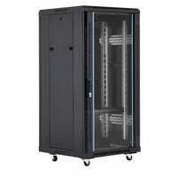 Armoire de serveur réseau OEM 19 pouces en acier laminé à froid, armoire de centre de données sur pied avec porte verrouillable en verre, personnalisable