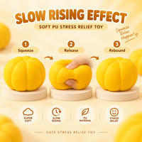 Jouet Squishy Mini Citrouille en PU Souple à Remontée Lente Anti-Stress avec Boîte de Présentation pour Vente en Gros