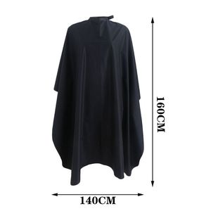 Tabliers de barbier noirs imperméables en Polyester avec Logo personnalisé, couverture de coupe de cheveux, Cape de Salon de coiffure avec bouton-pression pour robe de coiffure - Product Image 3