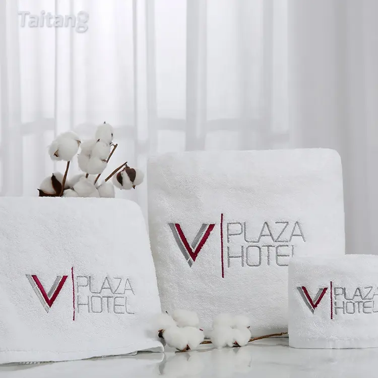 Wholesale high quality hotel bath towel 100% cotton hotel bathroom bath face towel set