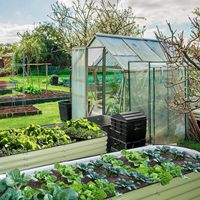 Lit surélevé en métal 195X60X43 cm 6-en-1 Jardin Antirouille Extrêmement Stable Légumes Herbes Fleurs Kit de lit surélevé