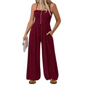 จั๊มสูทผู้หญิงสีพื้น คอเหลี่ยม สายเดี่ยว มีกระเป๋า ดีไซน์สวย ระบายอากาศได้ดี เหมาะสำหรับฤดูใบไม้ผลิ/ฤดูร้อน ลดราคาพิเศษ - Product Image 3