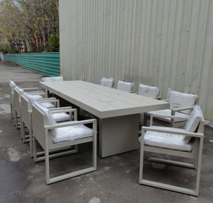 Moderno di lusso 12 posti mobili <span class=keywords><strong>da</strong></span> giardino in alluminio <span class=keywords><strong>esterno</strong></span> Patio <span class=keywords><strong>Set</strong></span> tavolo <span class=keywords><strong>da</strong></span> pranzo sedia <span class=keywords><strong>Set</strong></span> per parco <span class=keywords><strong>esterno</strong></span> Villa giardino - Product Image 5