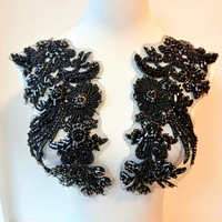 Appliques de luxe en or brodées à la main avec des paillettes, patch en maille 3D floral avec strass à coudre pour la décoration de robes de mariée