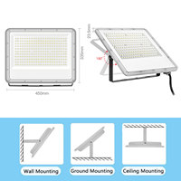 Lampe de travail LED portable d'extérieur 50W à 400W Détecteur de mouvement DOB Field Rotating Spot Rated Stadium Flood Light avec indice IP65