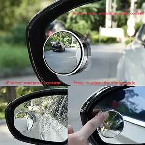 Auto Achteruitkijkspiegel, Zuignap Type Kleine Ronde Spiegel, Gezichtsveld Bijgestaan Groothoek Blinde Vlekspiegel