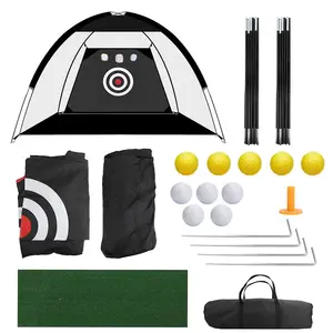 Innovative Golf Practice Net High Impact Golf Hitting Aid Net Sets With Mat Balls Tee Golf Nets For Backyard Driving