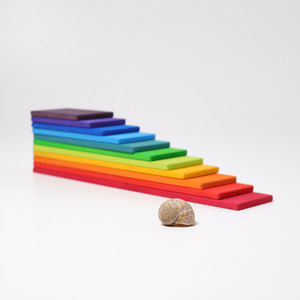 Wooden <strong>Rainbow</strong> Stepped Building Planks, Montessori Stacking Blocks for Kids, Open-Ended Creative Educational Toys - Product Image 1