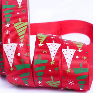 Ruban de <span class=keywords><strong>satin</strong></span> de flocon de neige de Noël personnalisé avec impression ruban imprimé à grain brut à bord tissé - Product Image 3