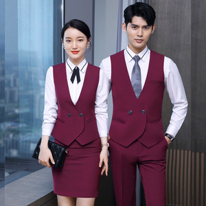 Unisex Business Suit <b>Set</b> Three Piece Work Uniform Formal <b>Blazer</b> For Office Wear - Product Image 4