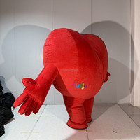 Valentijnsdag Rood Hart Opblaasbaar Mascottekostuum Volwassenen Cartoon Wandelend Hart Mascot Outfit Op Maat Pluche Karakterkostuum