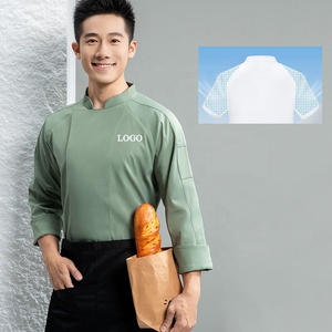 Giacca da Chef Professionale in Cotone Leggero con Logo Personalizzato, Colore Kaki, per Hotel, Ristoranti e Bar - Product Image 2