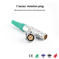 Connecteur d'aviation WAKEN compatible série T, étanche IP67, en laiton plaqué or, à insertion droite, avec contact PPS, pour montage sur panneau