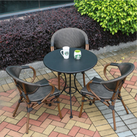Bambou recherche Bistro En Plein Air À Manger Chaise Café Jardin Pour Balcon en aluminium de style Français empilable en osier en rotin