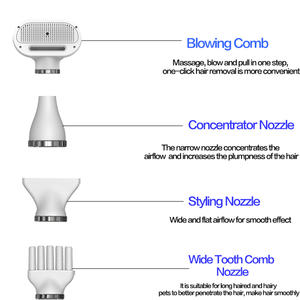 2023 yeni ürün pet bakım malzemeleri sıcaklık kontrolü 5 in 1 akıllı köpek pet saç kurutma makinesi el fırça seti - Product Image 5