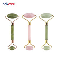 Ensemble de rouleaux de jade de qualité supérieure avec masque pour les yeux et rouleau de massage en quartz rose gravé