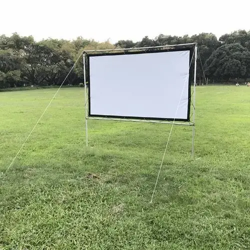 Easy Install Cheap 4k Outdoor Screen 16:9 100" 120" 150" Portable Projector Projection Screen