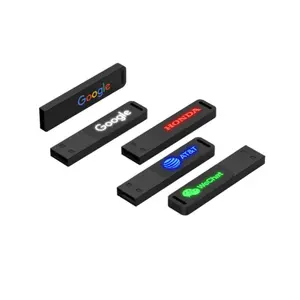 Moda özel Logo LED ışık USB3.0 4GB için 128GB Memory Stick Mini USB 2.0 Flash sürücüler Metal Pendrive Mini kalem sürücü