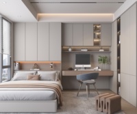 Armoire de Rangement Simple Multi-Usages en Bois, Lit Mezzanine avec Armoire et Bureau pour Chambre d'Enfant