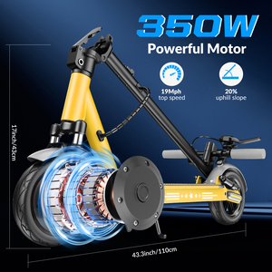 Monopattino Elettrico da Città con Controllo App, Motore 350W, Batteria 36V 10.5Ah, Pneumatici da 10 Pollici e Doppio Sistema di Frenatura - Disponibile da Magazzini EU/USA - Product Image 5
