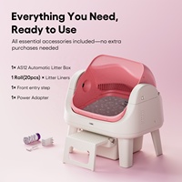 PETPIVOT AutoScooper 12 Lite Bac à litière automatique, double mode, contrôle des odeurs, capteur de sécurité infrarouge, adapté aux foyers multi-chats