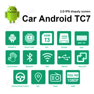 OEM Android 11 1 16ダブルディンカーステレオラジオ2.5Dタッチスクリーンラジオ車のDVRカメラGPSナビゲーションAndroidオートプレーヤー