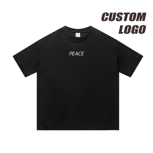 Camiseta de algodón 100% para hombre, de alta calidad, extragrande, al por mayor, con impresión personalizada de logotipo, para ropa urbana. - Product Image 4